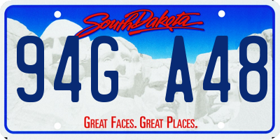 SD license plate 94GA48