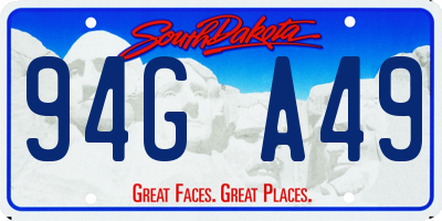 SD license plate 94GA49