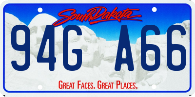 SD license plate 94GA66