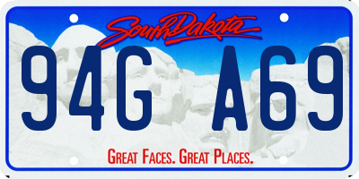 SD license plate 94GA69