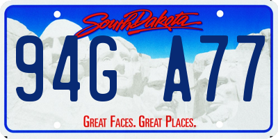 SD license plate 94GA77