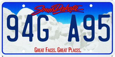 SD license plate 94GA95