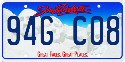 SD license plate 94GC08