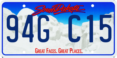 SD license plate 94GC15