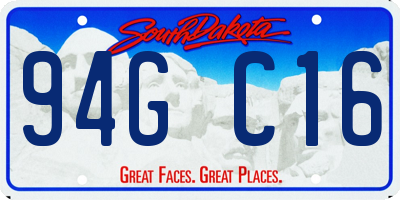 SD license plate 94GC16