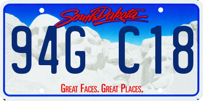SD license plate 94GC18