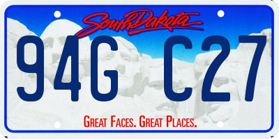 SD license plate 94GC27