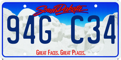 SD license plate 94GC34