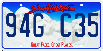 SD license plate 94GC35