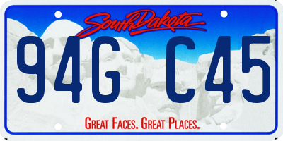 SD license plate 94GC45