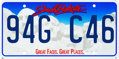 SD license plate 94GC46