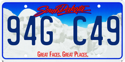 SD license plate 94GC49
