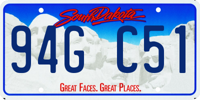 SD license plate 94GC51