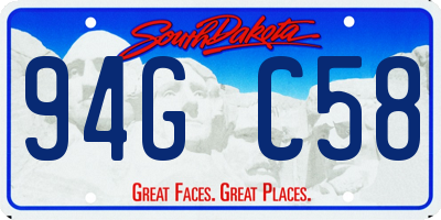 SD license plate 94GC58