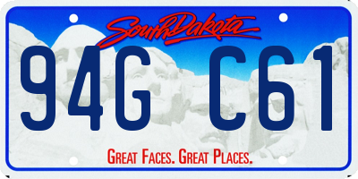 SD license plate 94GC61