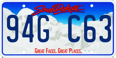 SD license plate 94GC63
