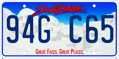 SD license plate 94GC65
