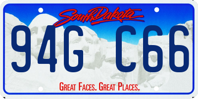 SD license plate 94GC66