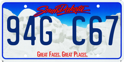 SD license plate 94GC67
