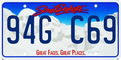SD license plate 94GC69