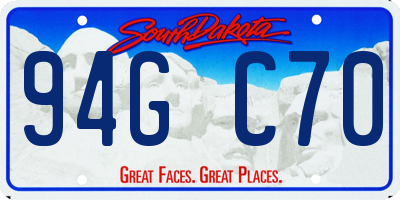 SD license plate 94GC70