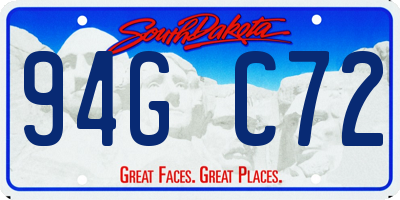 SD license plate 94GC72