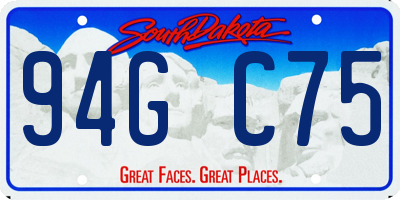 SD license plate 94GC75