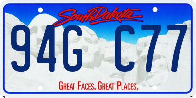 SD license plate 94GC77