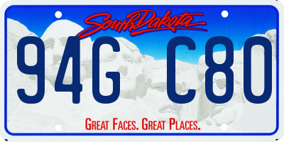 SD license plate 94GC80