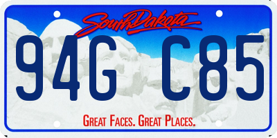 SD license plate 94GC85