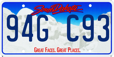 SD license plate 94GC93
