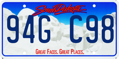 SD license plate 94GC98