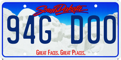 SD license plate 94GD00