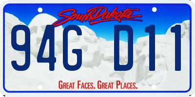 SD license plate 94GD11