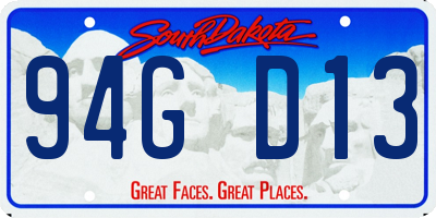 SD license plate 94GD13