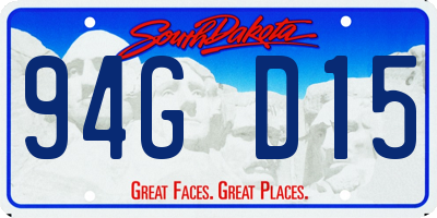 SD license plate 94GD15