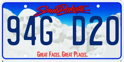 SD license plate 94GD20