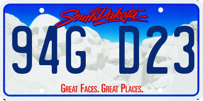 SD license plate 94GD23