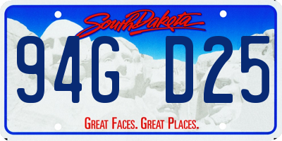 SD license plate 94GD25