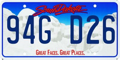 SD license plate 94GD26