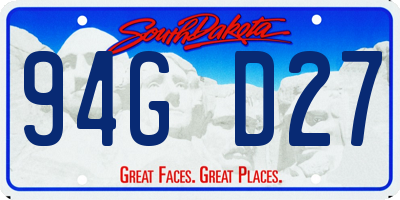 SD license plate 94GD27