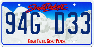 SD license plate 94GD33