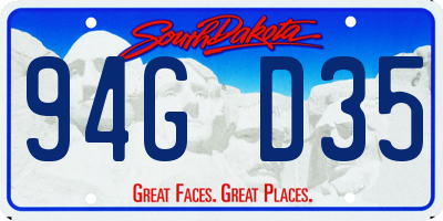 SD license plate 94GD35