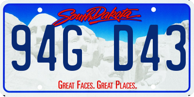 SD license plate 94GD43