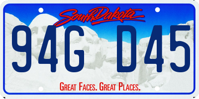 SD license plate 94GD45