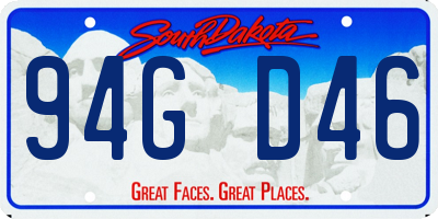 SD license plate 94GD46
