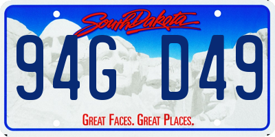 SD license plate 94GD49
