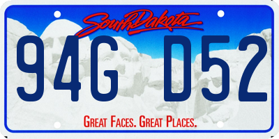 SD license plate 94GD52