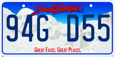SD license plate 94GD55