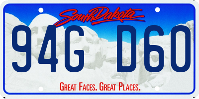SD license plate 94GD60
